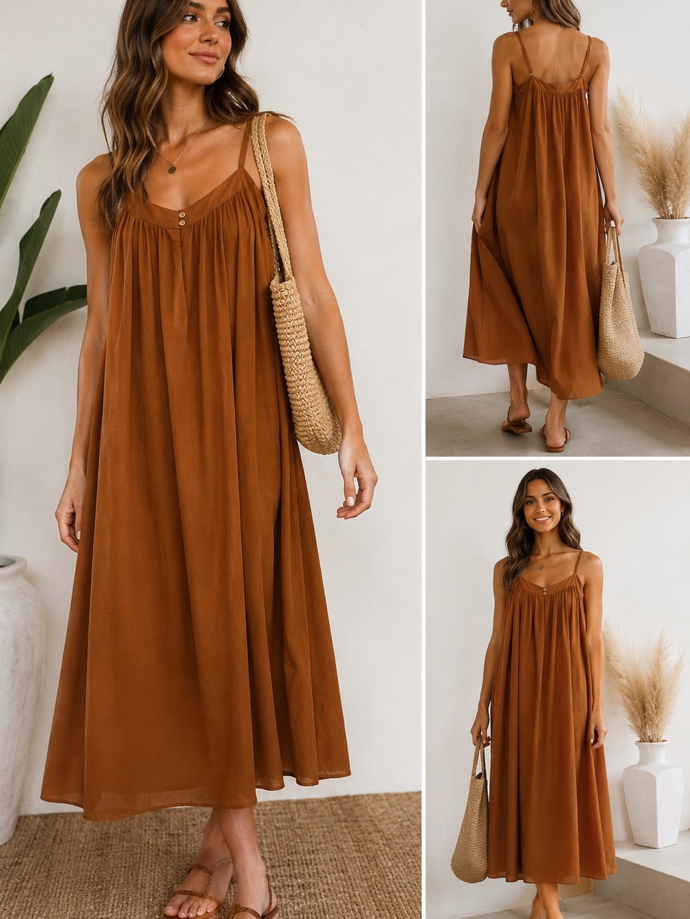 Women’s Burnt Orange Spaghetti Strap Maxi Dress | UT Game Day Dress | Summer